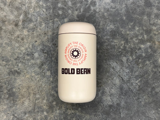 photo of white coffee travel much with logo