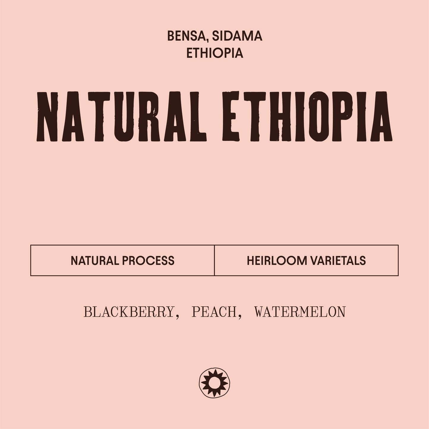 image of natural Ethiopia label notes of blackberry, peach and watermelon