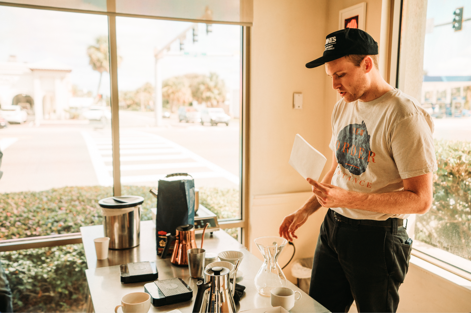 image of person  giving coffee brewing class