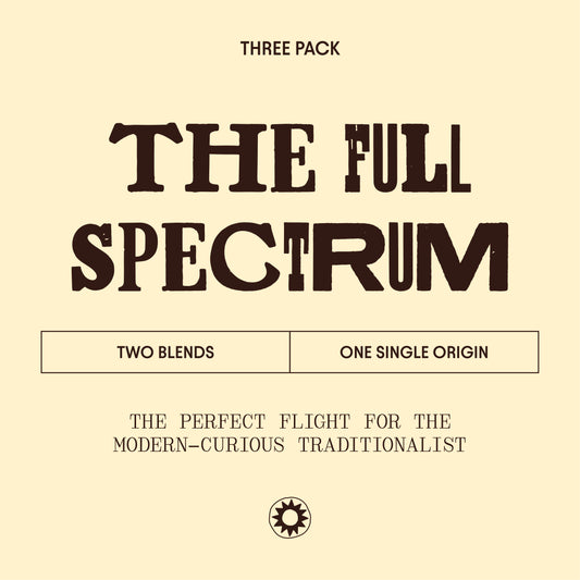 image of the full spectrum label - two blends, one single origin, perfect flight for the modern-curious traditionalist