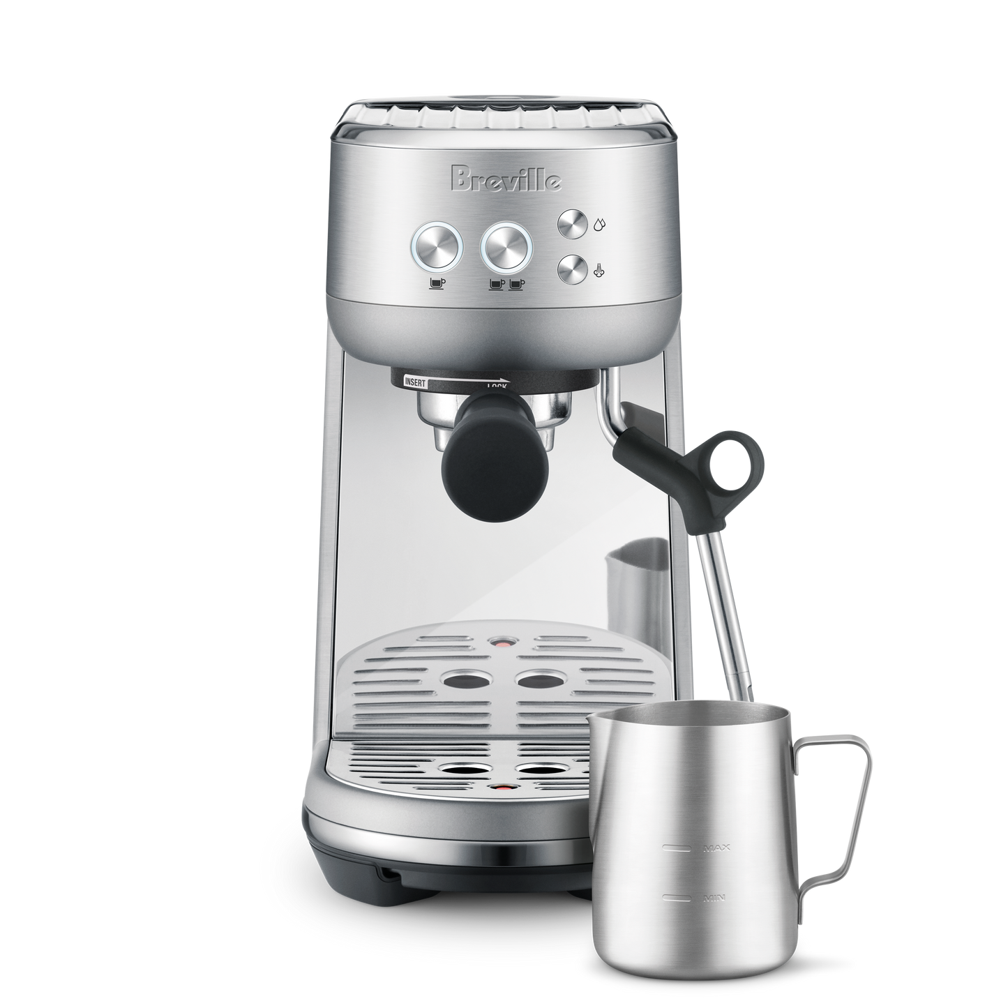 image of espresso machine and steaming pitcher