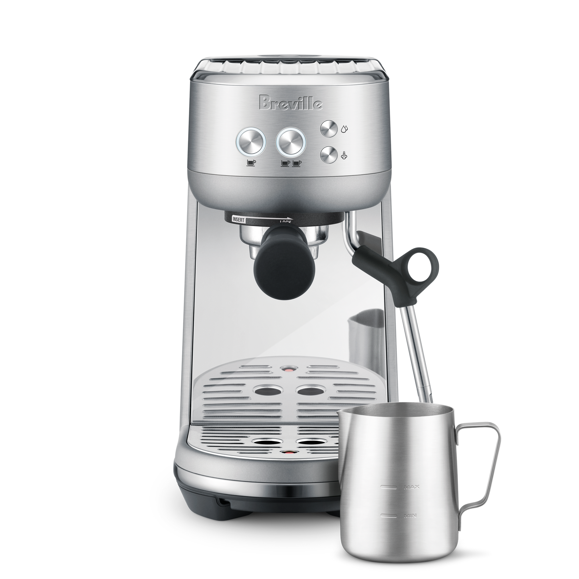 image of espresso machine and steaming pitcher