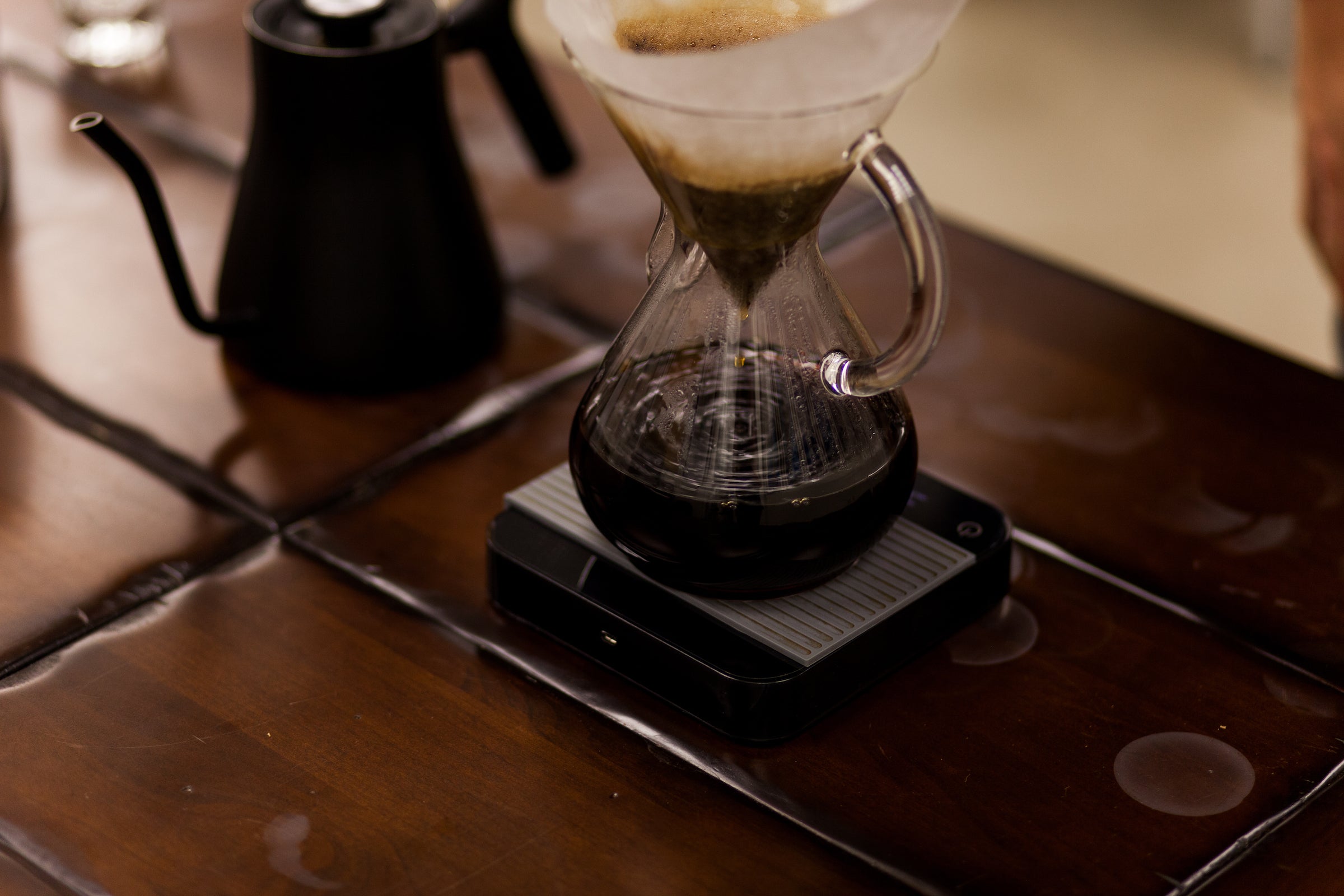 Image of Chemex brewing coffee